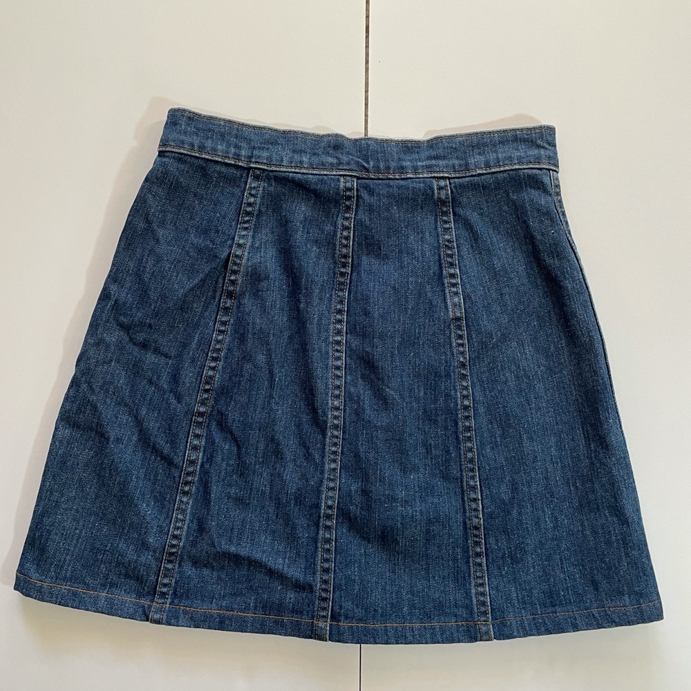 J Crew Denim Skirt XS Flare Mini with Button down Size 26 - Picture 8 of 8